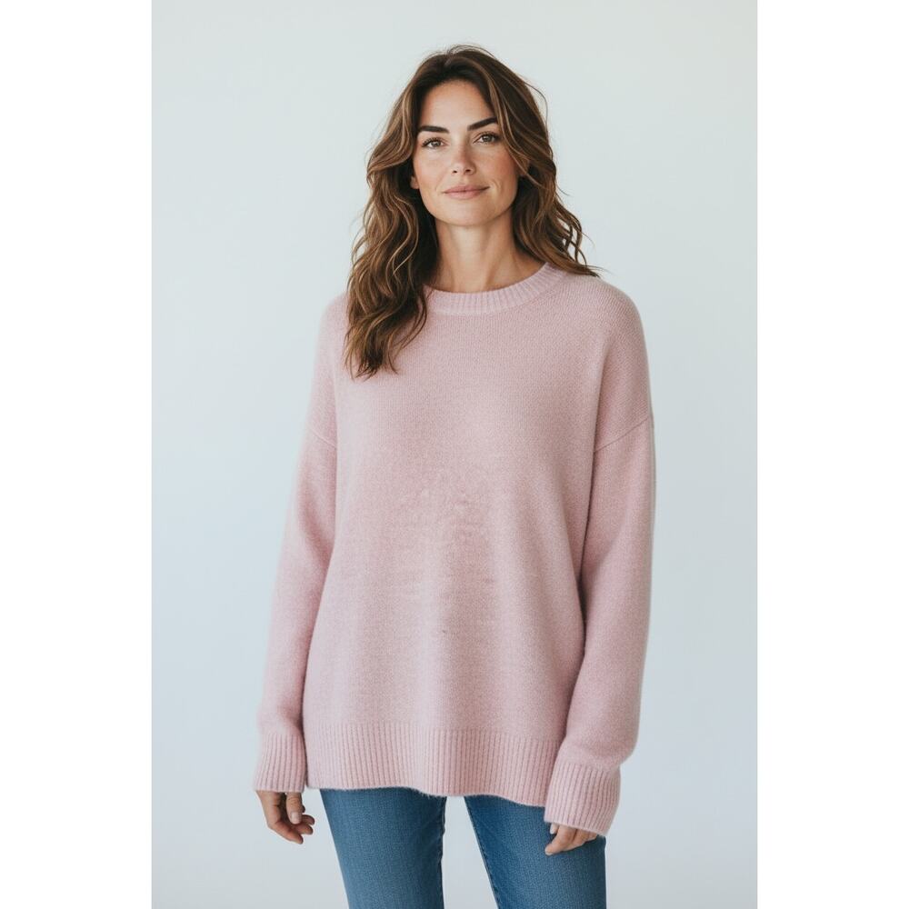 AYR The Kick Back‎ Crew Light Pink Alpaca Wool Blend Sweater Size XL